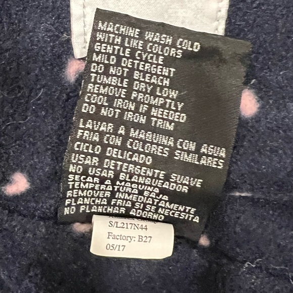 London Fog Navy Blue Girls Winter Coat w/ Heart Accent - Picture 9 of 9